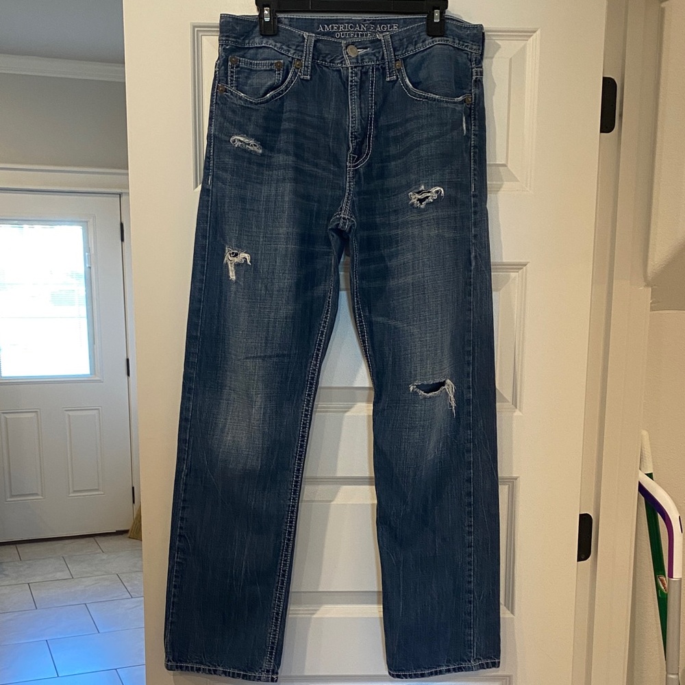 American Eagle Outfitters Men's Distressed Denim Jeans
